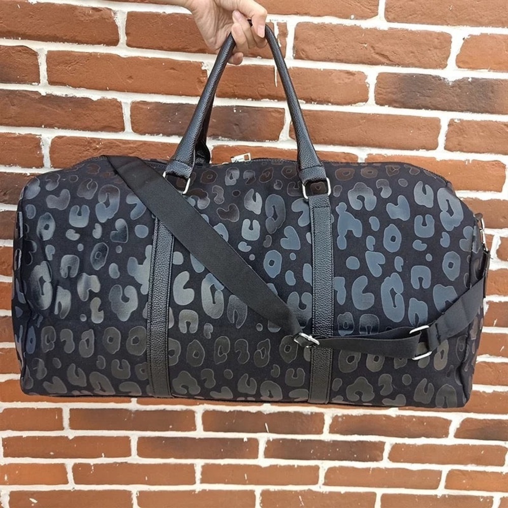 💥 BOGO 💥 NEW Black On Black Leopard Print Duffle | Weekender